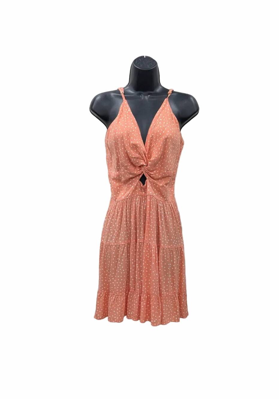 NEW ANGIE women's plunge v-neck mini dress in orange